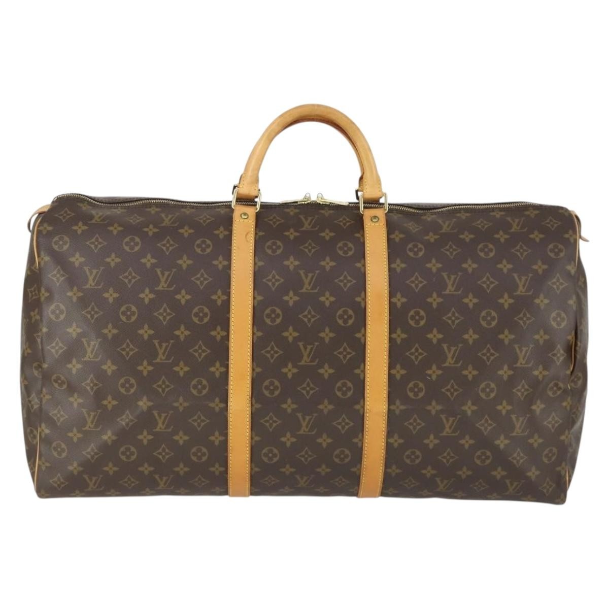 Louis Vuitton Keepall Bag Monogram Canvas Brown Canvas Travel Bag Bag (Pre-Owned)