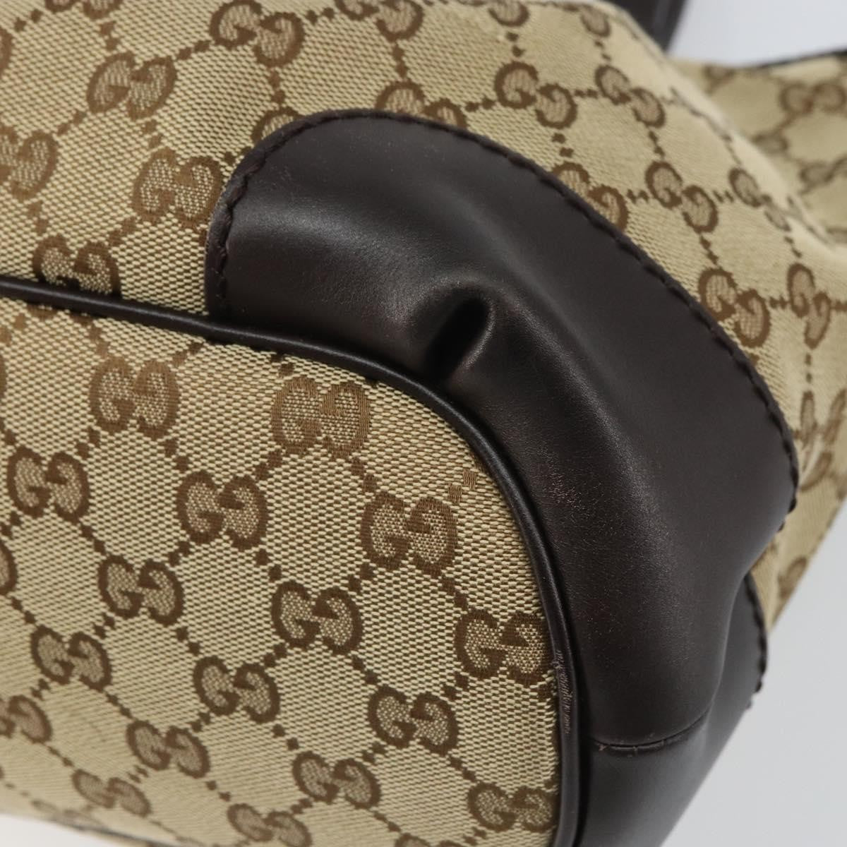 Gucci Sukey Top Handle Satchel Gg Canvas With Leather Beige Canvas Handbag (Pre-Owned)