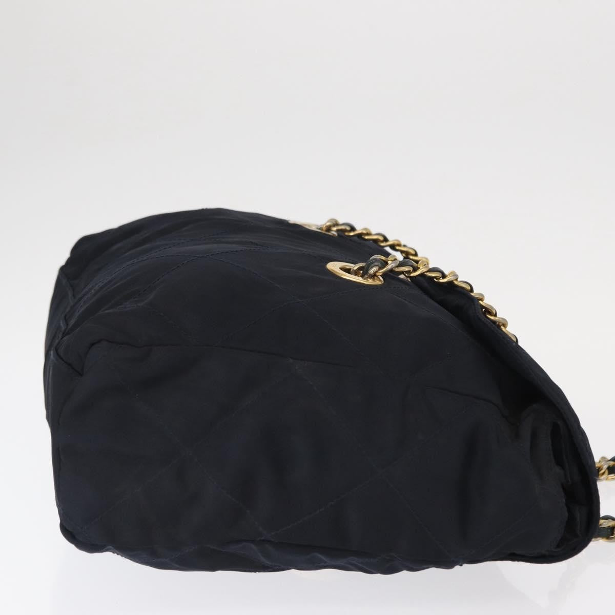 Prada Chain Shoulder Bag Tessuto Navy Nylon Shoulder Bag Bag (Pre-Owned)