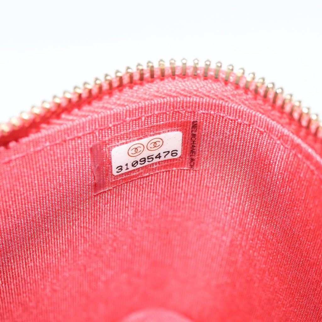 Chanel Classic Vanity Case With Chain Striped Raffia And Jute Red Canvas Shoulder Bag Bag (Pre-Owned)