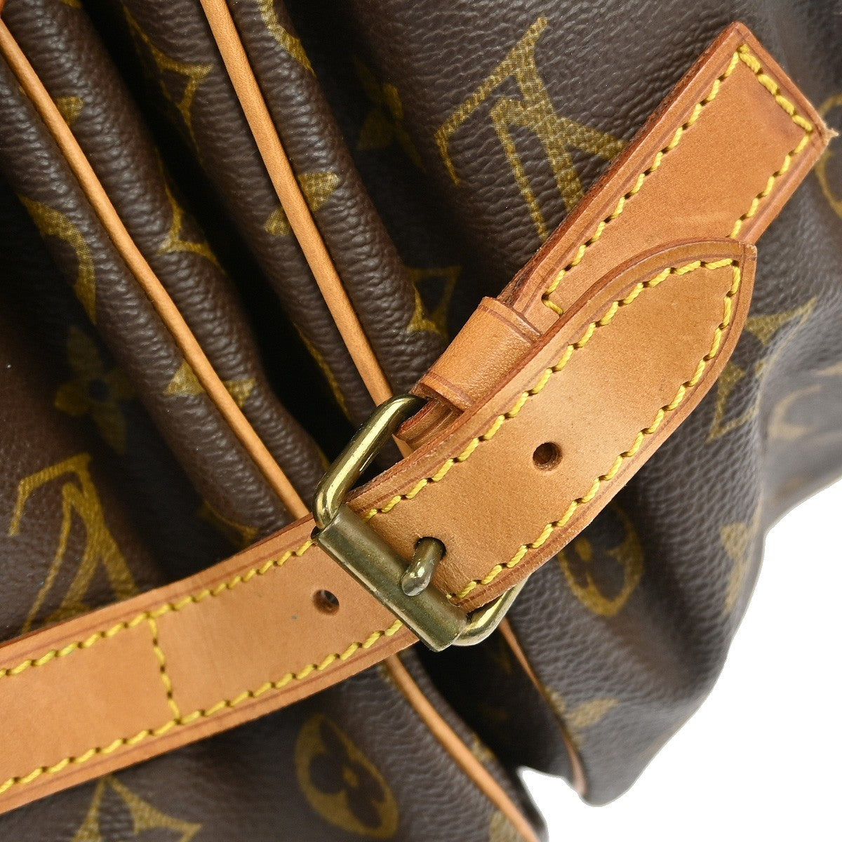 Louis Vuitton Saumur Handbag Monogram Canvas Brown Canvas Shoulder Bag Bag (Pre-Owned)