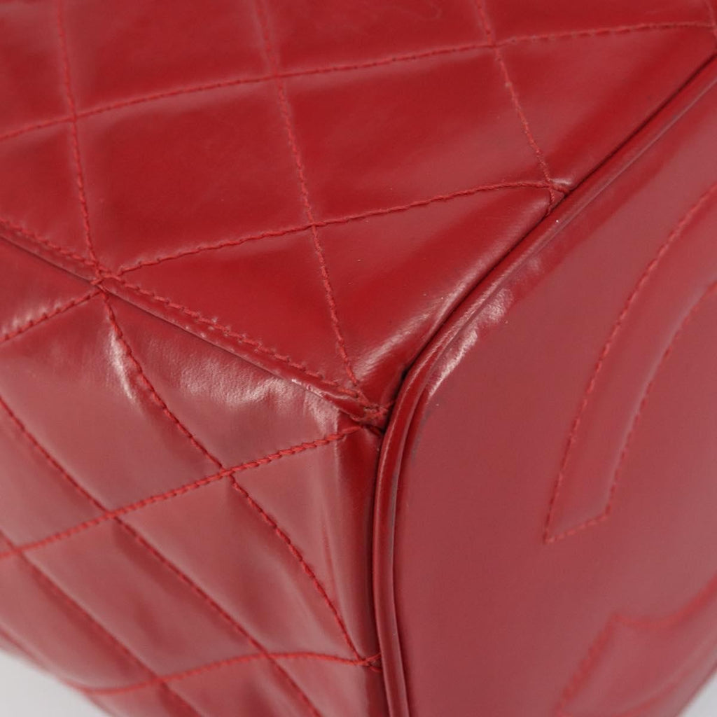 Chanel Vintage Vanity Case Patent Red Patent_Leather Handbag (Pre-Owned)