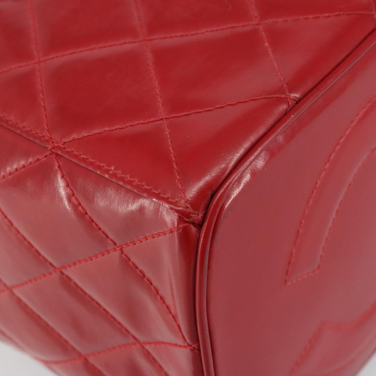 Chanel Vintage Vanity Case Patent Red Patent_Leather Handbag (Pre-Owned)