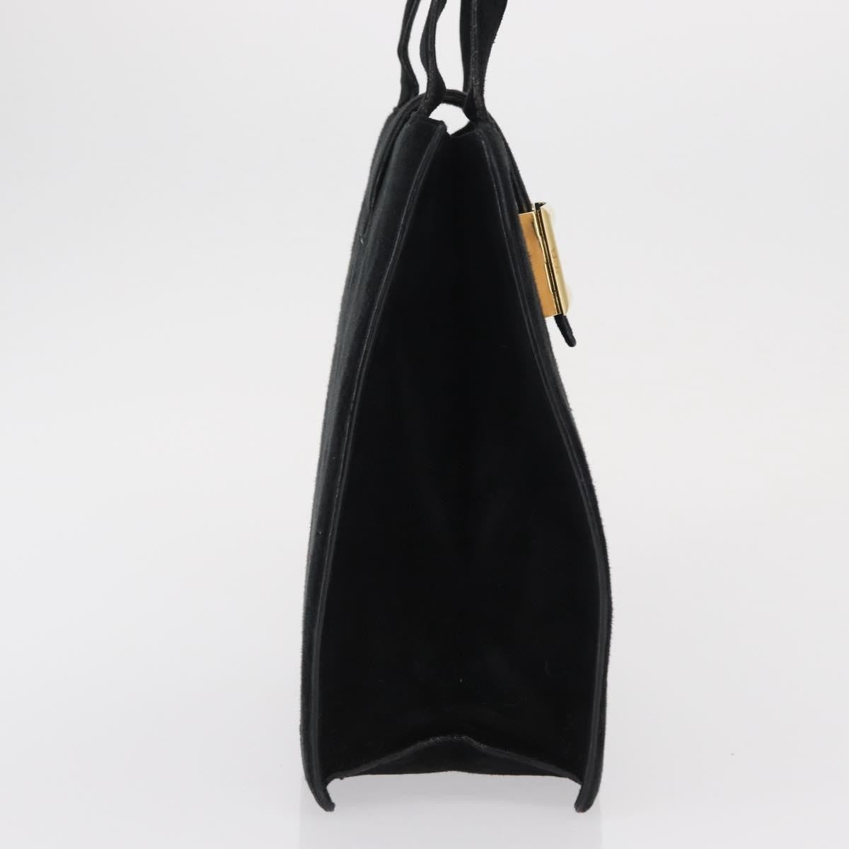 Prada Vintage Handbag Suede Black Suede Handbag (Pre-Owned)