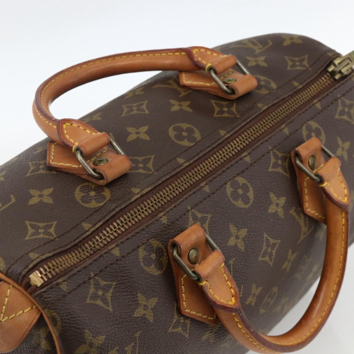Louis Vuitton Speedy Handbag Monogram Canvas Brown Canvas Handbag (Pre-Owned)