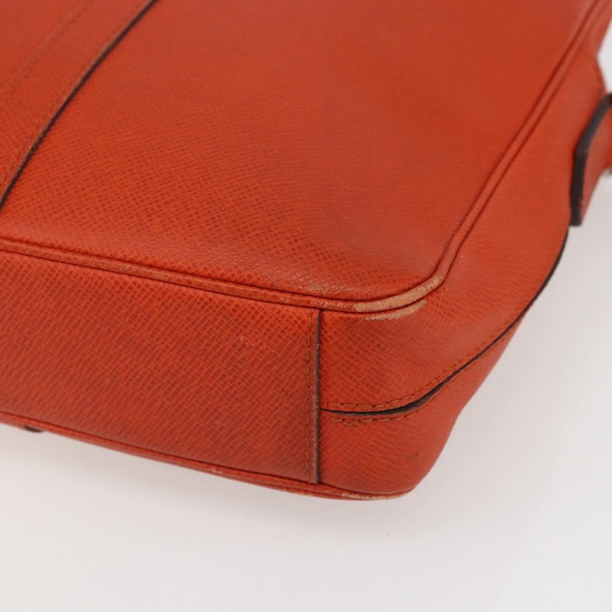 Louis Vuitton Porte-Documents Voyage Briefcase Taiga Leather Orange Leather Briefcase Bag (Pre-Owned)