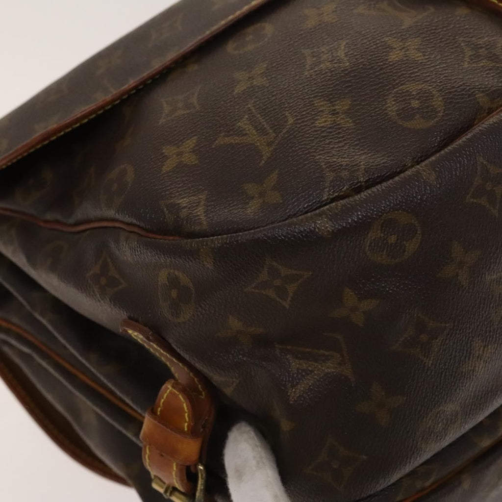 Louis Vuitton Saumur Handbag Monogram Canvas Brown Canvas Shoulder Bag Bag (Pre-Owned)