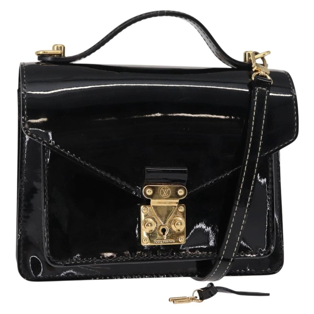 Louis Vuitton Monceau Handbag Vernis Black Patent_Leather Handbag (Pre-Owned)