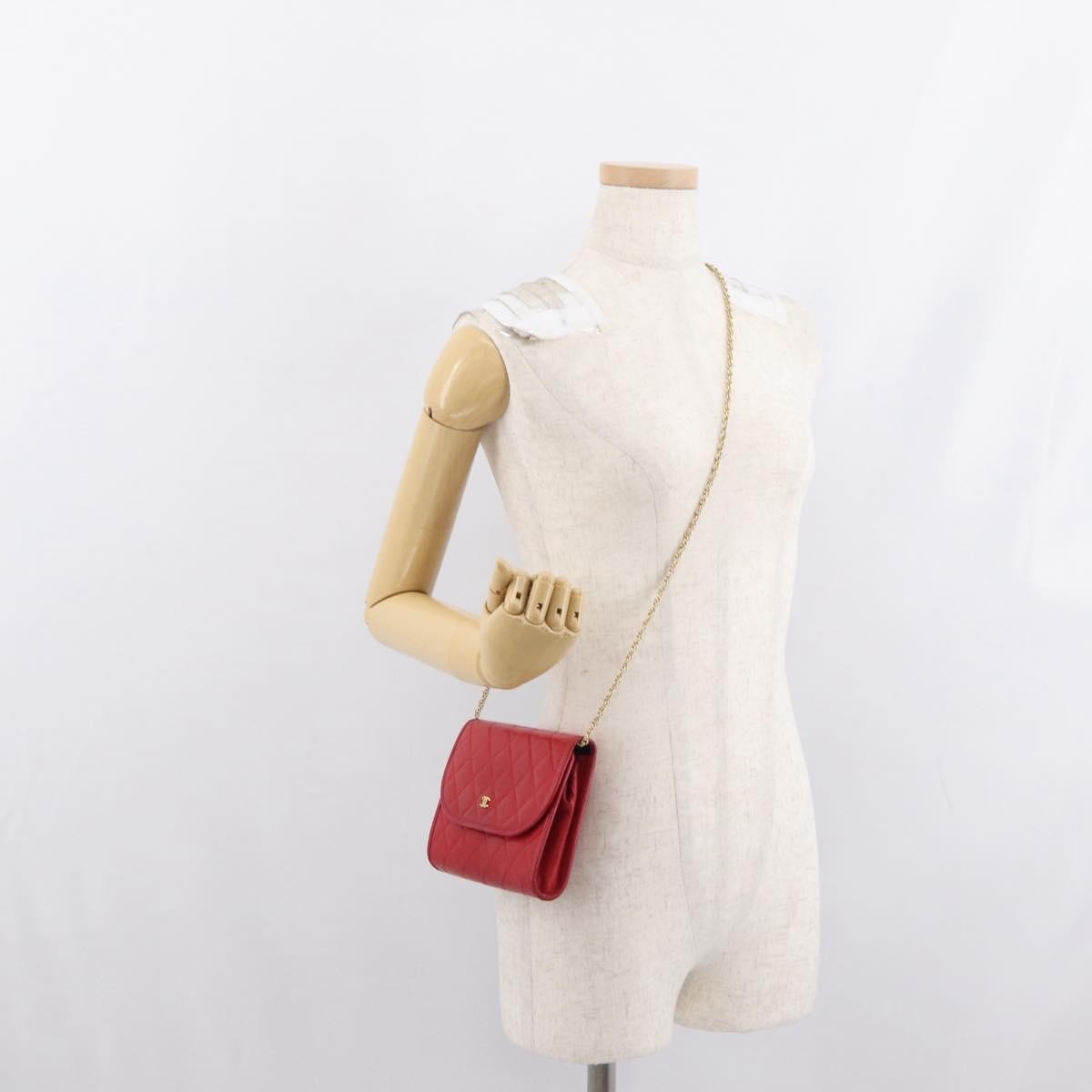 Chanel Vintage Clutch Leather Red Leather Clutche & Pouche Bag (Pre-Owned)