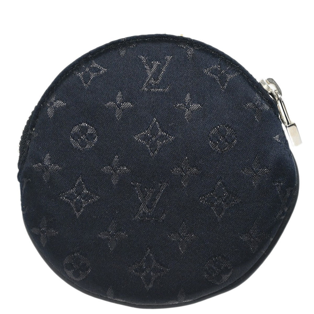Louis Vuitton Round Coin Purse Limited Edition Monogram Silk Black Silk Wallets Accessory (Pre-Owned)