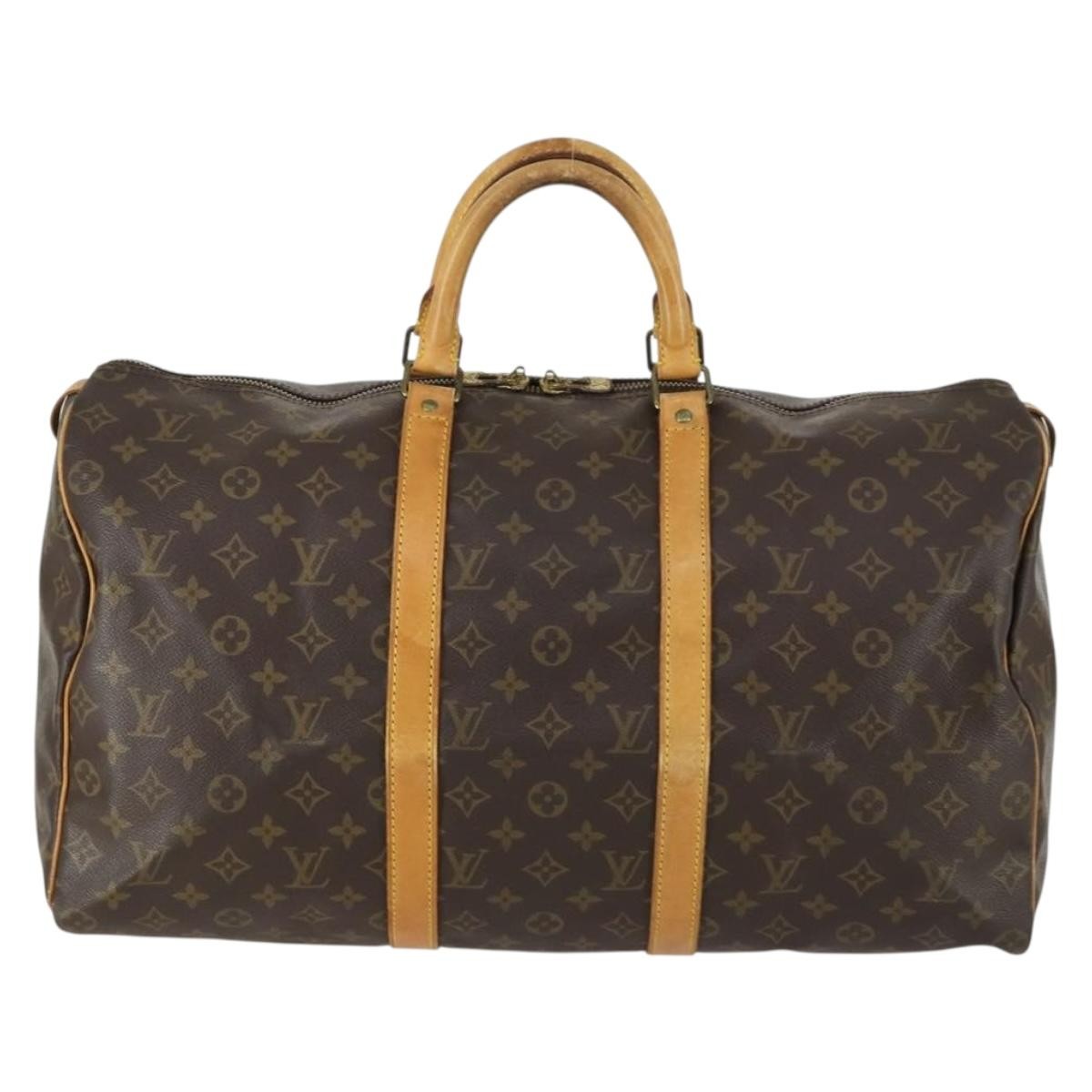 Louis Vuitton Keepall Bag Monogram Canvas Brown Canvas Travel Bag Bag (Pre-Owned)