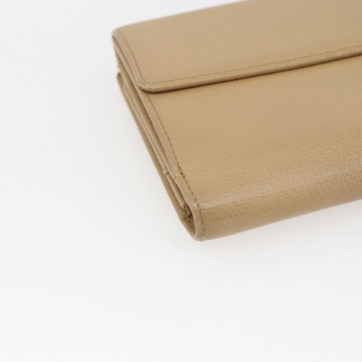 Chanel Coco Bouton Wallet Leather Beige Leather Wallets Accessory (Pre-Owned)