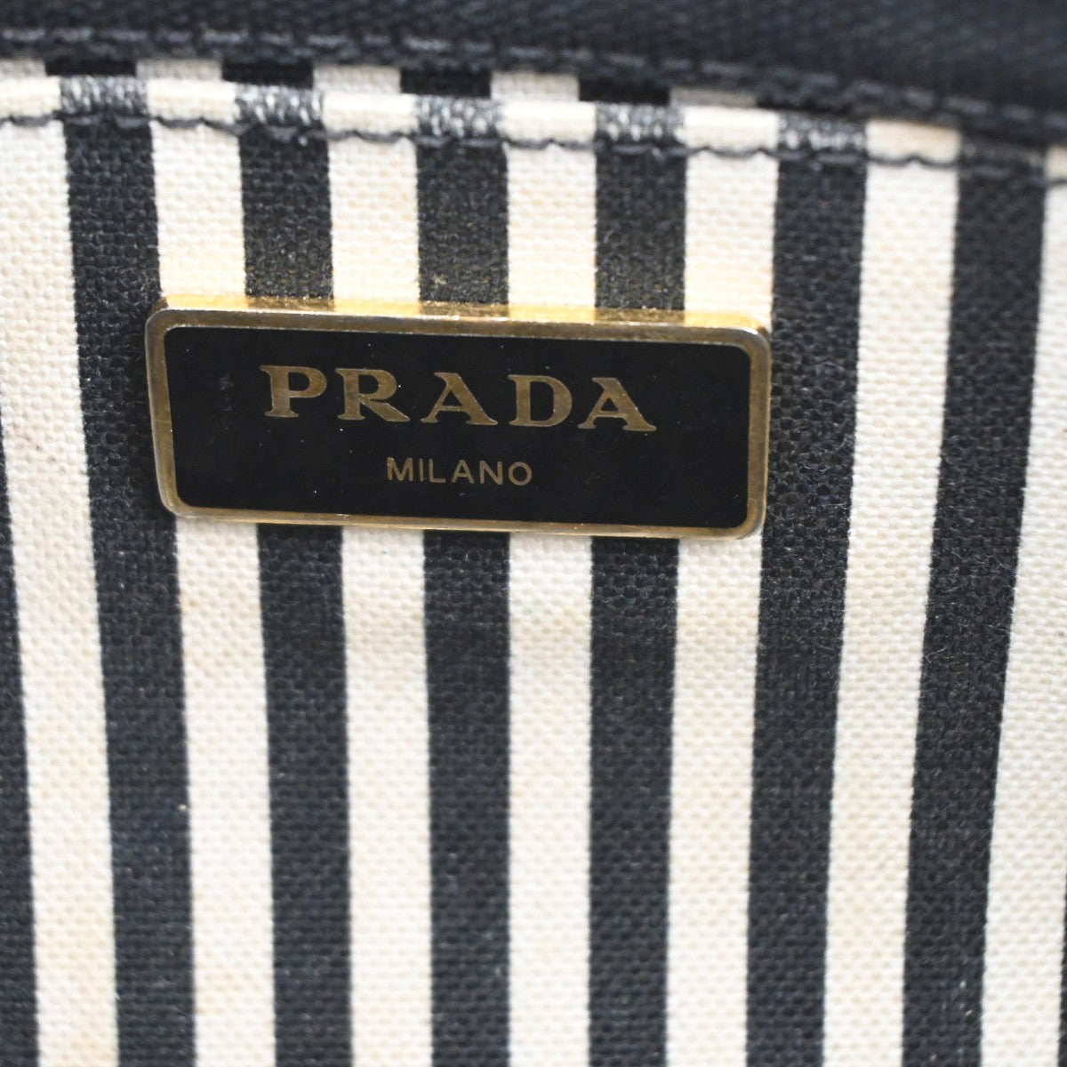 Prada Canapa Convertible Tote Canvas Black Canvas Tote Bag Bag (Pre-Owned)
