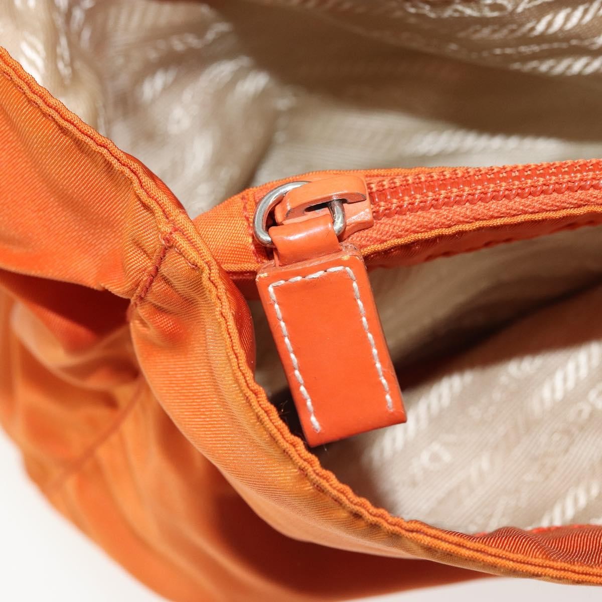 Prada Vintage Tote Tessuto Orange Nylon Tote Bag Bag (Pre-Owned)