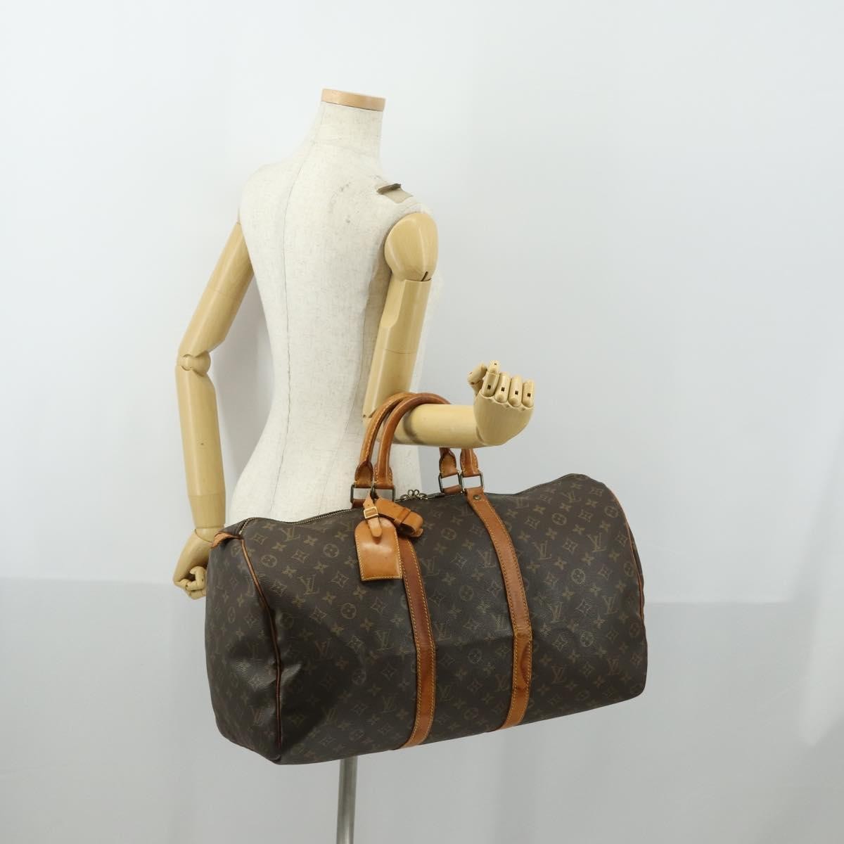 Louis Vuitton Keepall Bag Monogram Canvas Brown Canvas Travel Bag Bag (Pre-Owned)