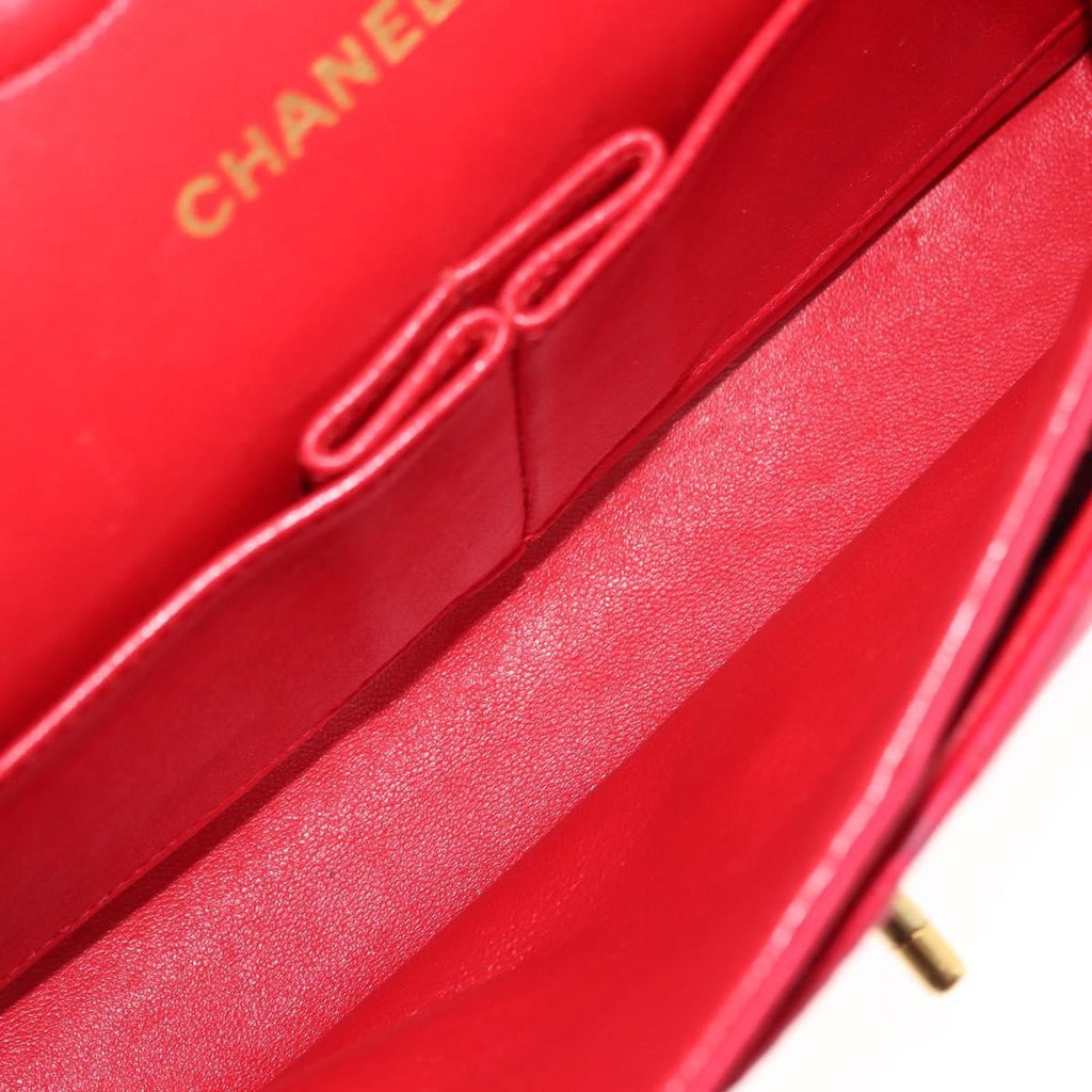 Chanel Timeless - Classic Double Flap Bag Quilted Satin Red Satin Shoulder Bag Bag (Pre-Owned)