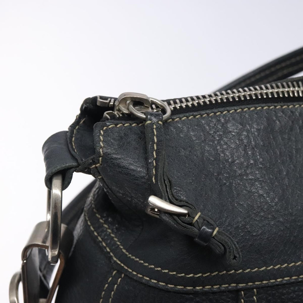 Prada Vintage Shoulder Bag Leather Navy Leather Shoulder Bag Bag (Pre-Owned)