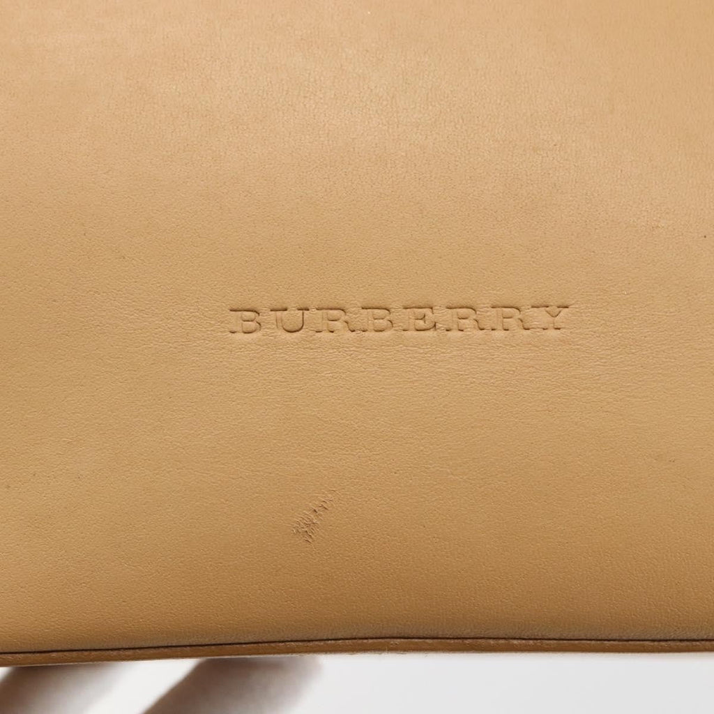 Burberry Vintage Handbag Leather Beige Leather Handbag (Pre-Owned)