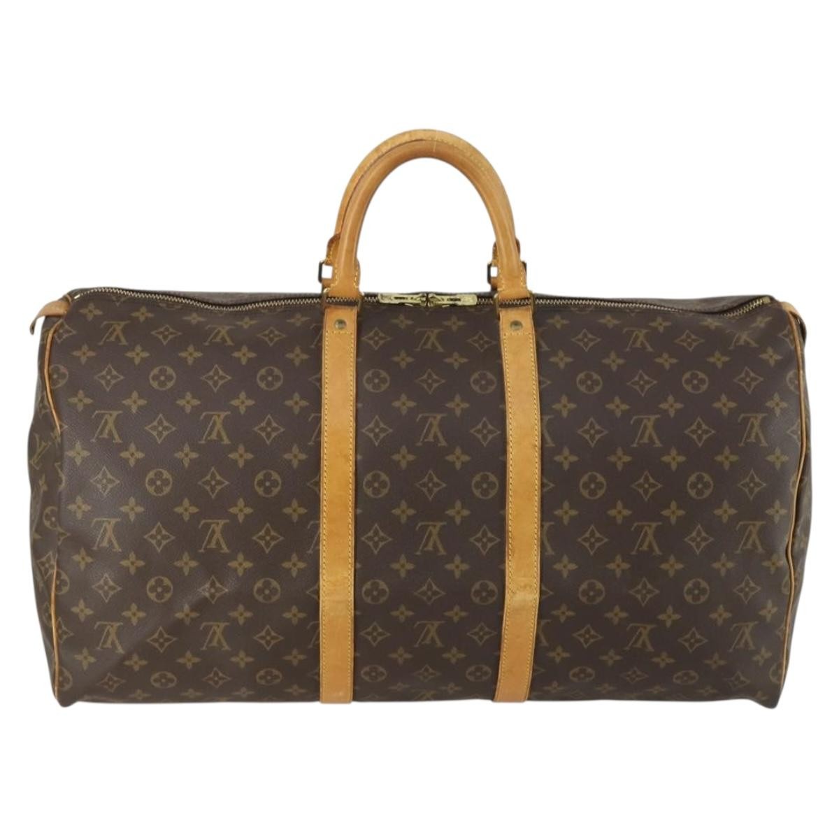 Louis Vuitton Keepall Bag Monogram Canvas Brown Canvas Travel Bag Bag (Pre-Owned)