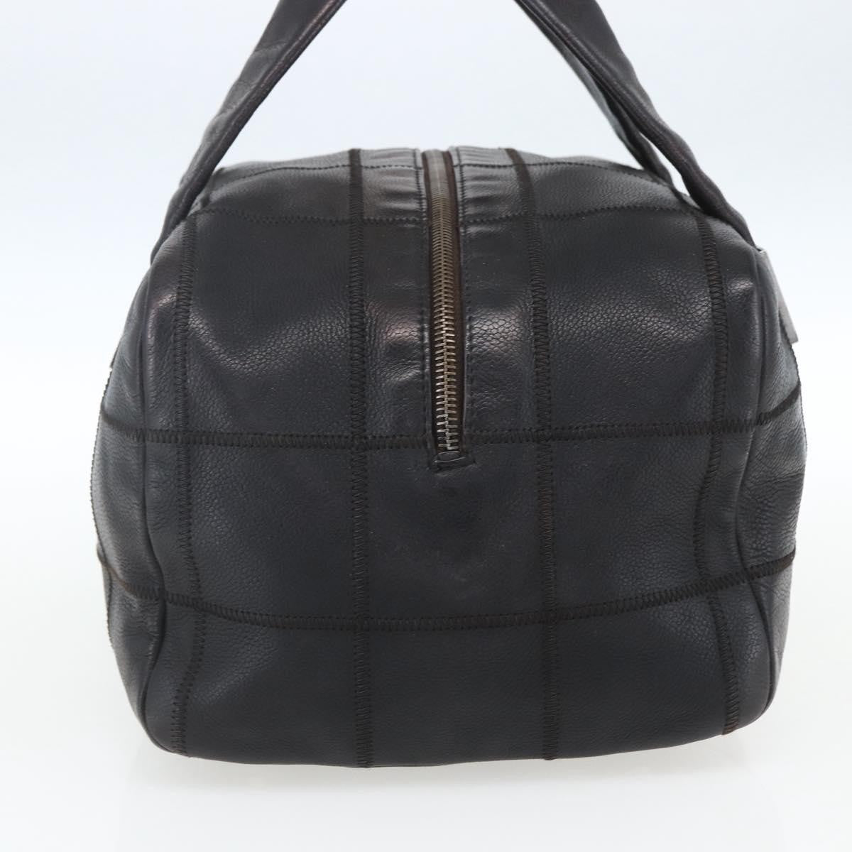 Chanel Chocolate Bar Cc Bowler Bag Caviar Skin Black Leather Handbag (Pre-Owned)