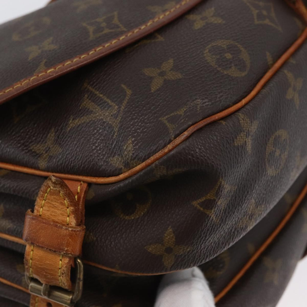 Louis Vuitton Saumur Handbag Monogram Canvas Brown Canvas Shoulder Bag Bag (Pre-Owned)