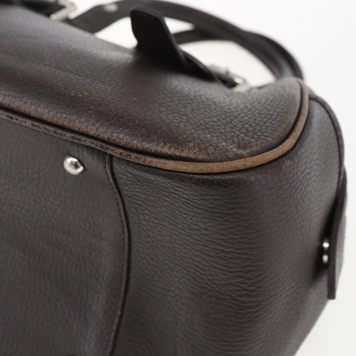 Burberry Vintage Handbag Leather Brown Leather Handbag (Pre-Owned)
