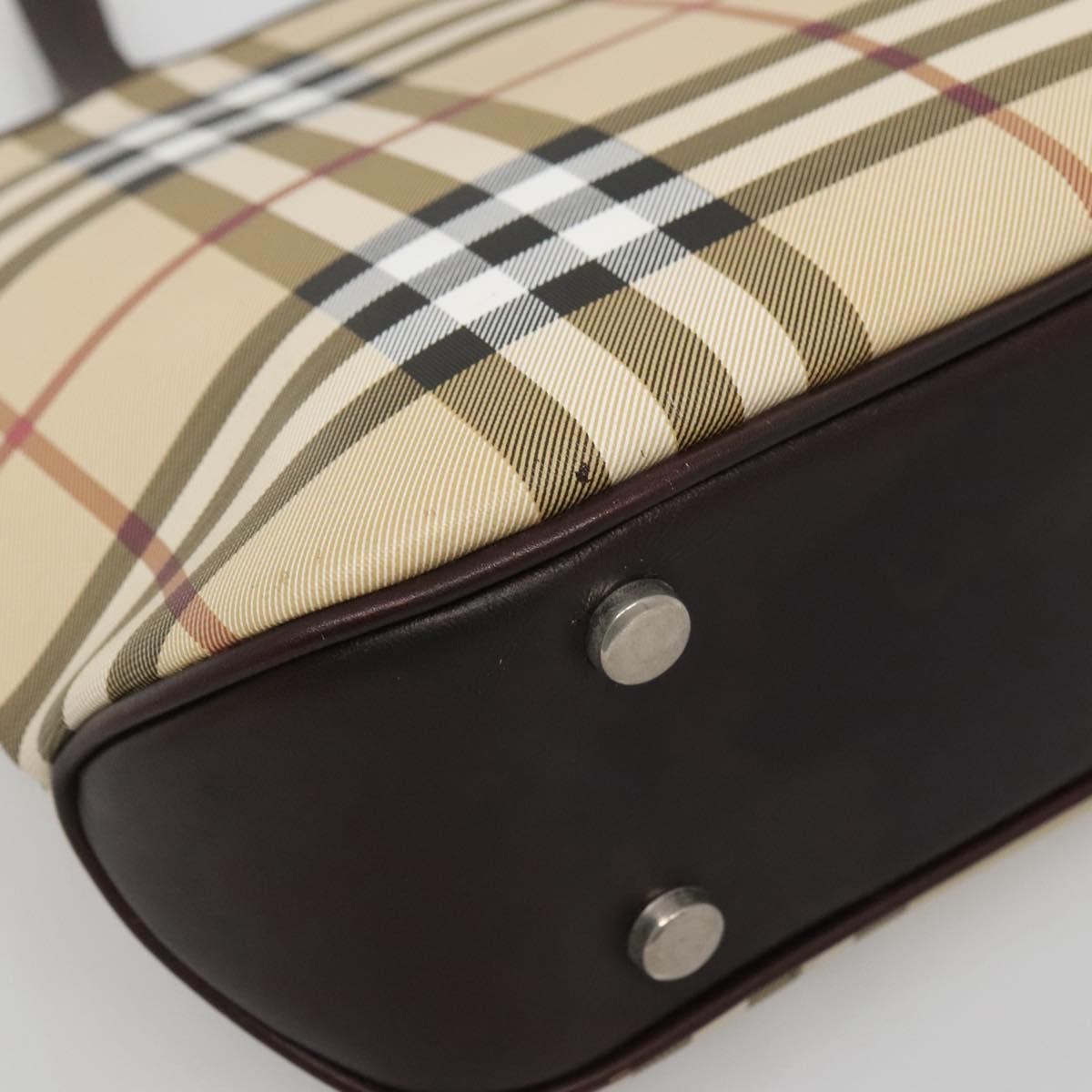 Burberry Nova Check Handbag Nova Check Canvas Beige Canvas Handbag (Pre-Owned)