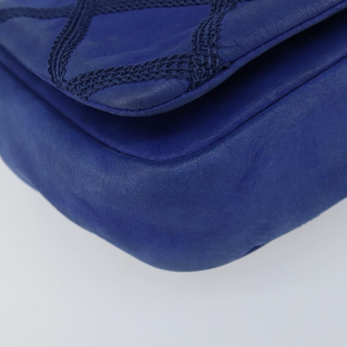 Chanel Diamond Stitch Chain Flap Bag Quilted Iridescent Calfskin Blue Leather Shoulder Bag Bag (Pre-Owned)