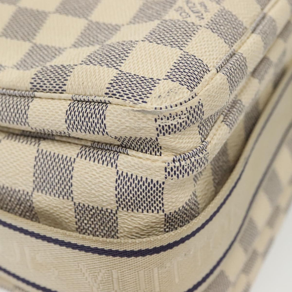 Louis Vuitton Naviglio Handbag Damier White Canvas Shoulder Bag Bag (Pre-Owned)