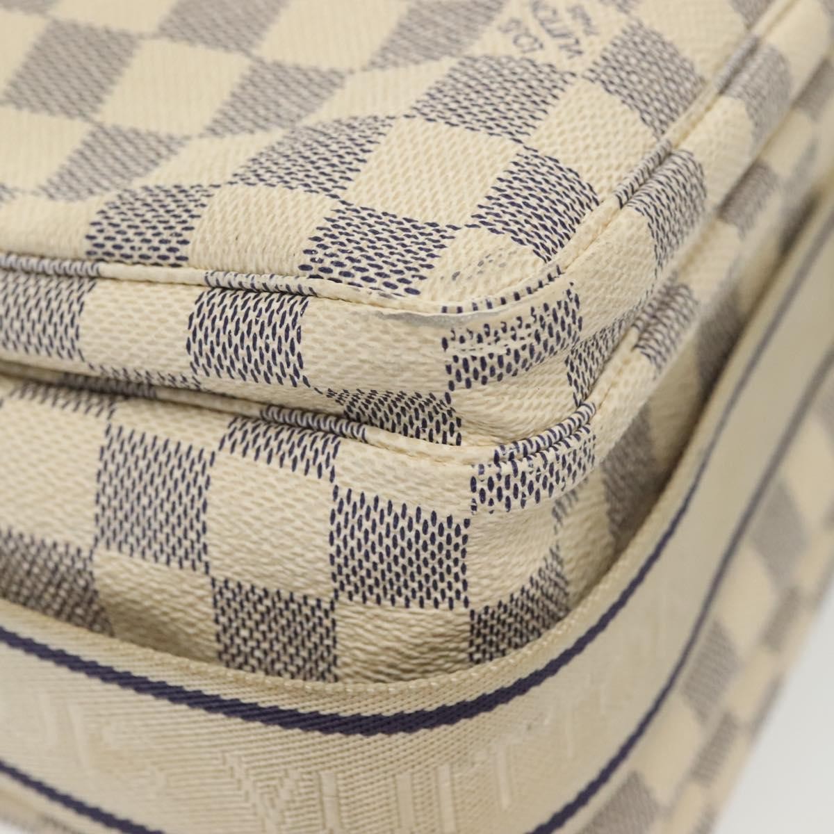 Louis Vuitton Naviglio Handbag Damier White Canvas Shoulder Bag Bag (Pre-Owned)