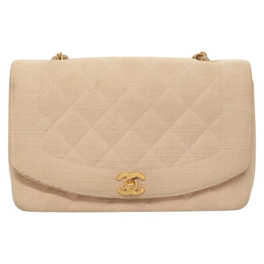 Chanel Vintage Diana Flap Bag Quilted Canvas Pink Canvas Shoulder Bag Bag (Pre-Owned)