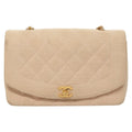 Chanel Vintage Diana Flap Bag Quilted Canvas Pink Canvas Shoulder Bag Bag (Pre-Owned)