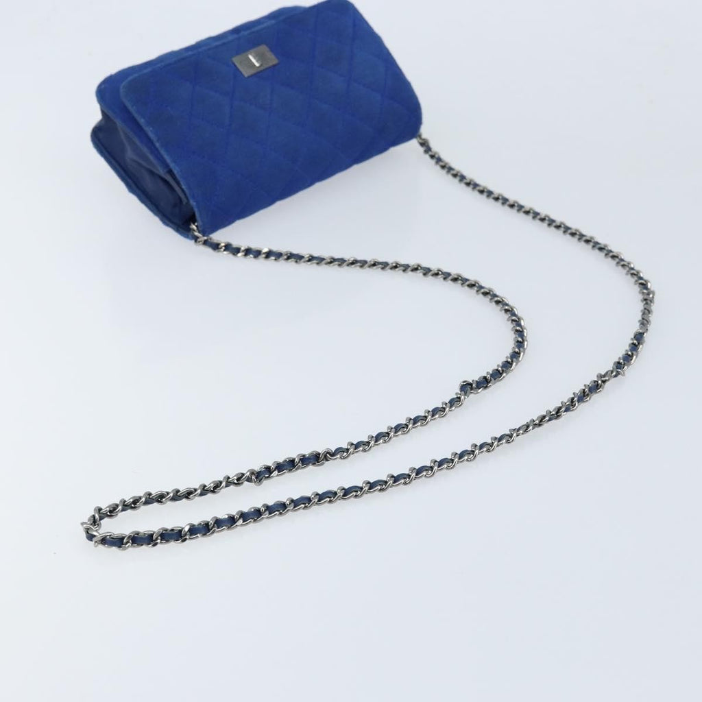 Chanel Wallet On Chain Canvas Navy Canvas Shoulder Bag Bag (Pre-Owned)