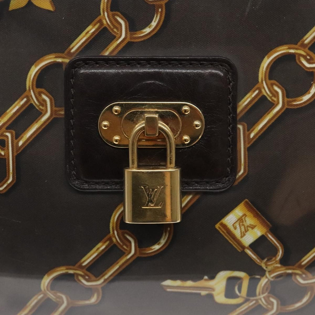 Louis Vuitton Charms Pochette Pvc Over Printed Silk Brown Canvas Clutche & Pouche Bag (Pre-Owned)