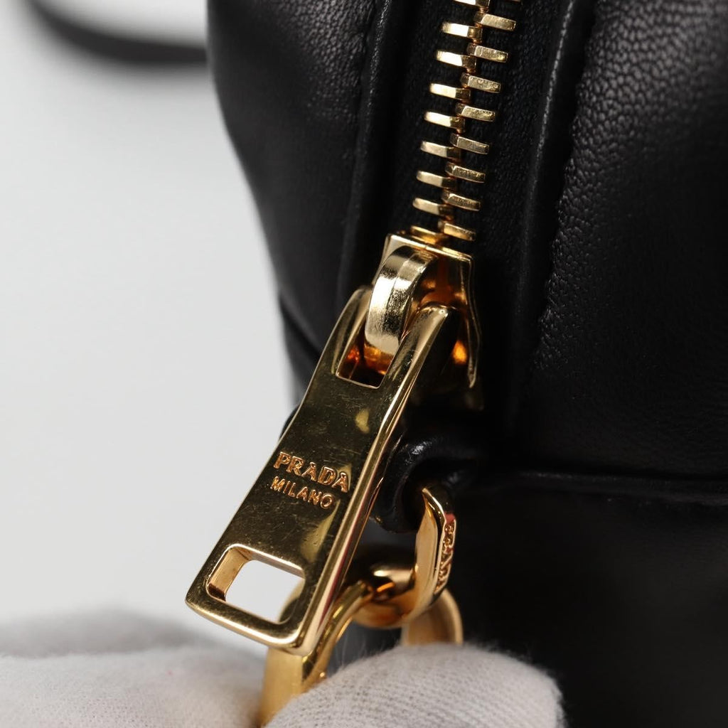Prada Bow Camera Crossbody Bag Nappa Leather Black Leather Shoulder Bag Bag (Pre-Owned)