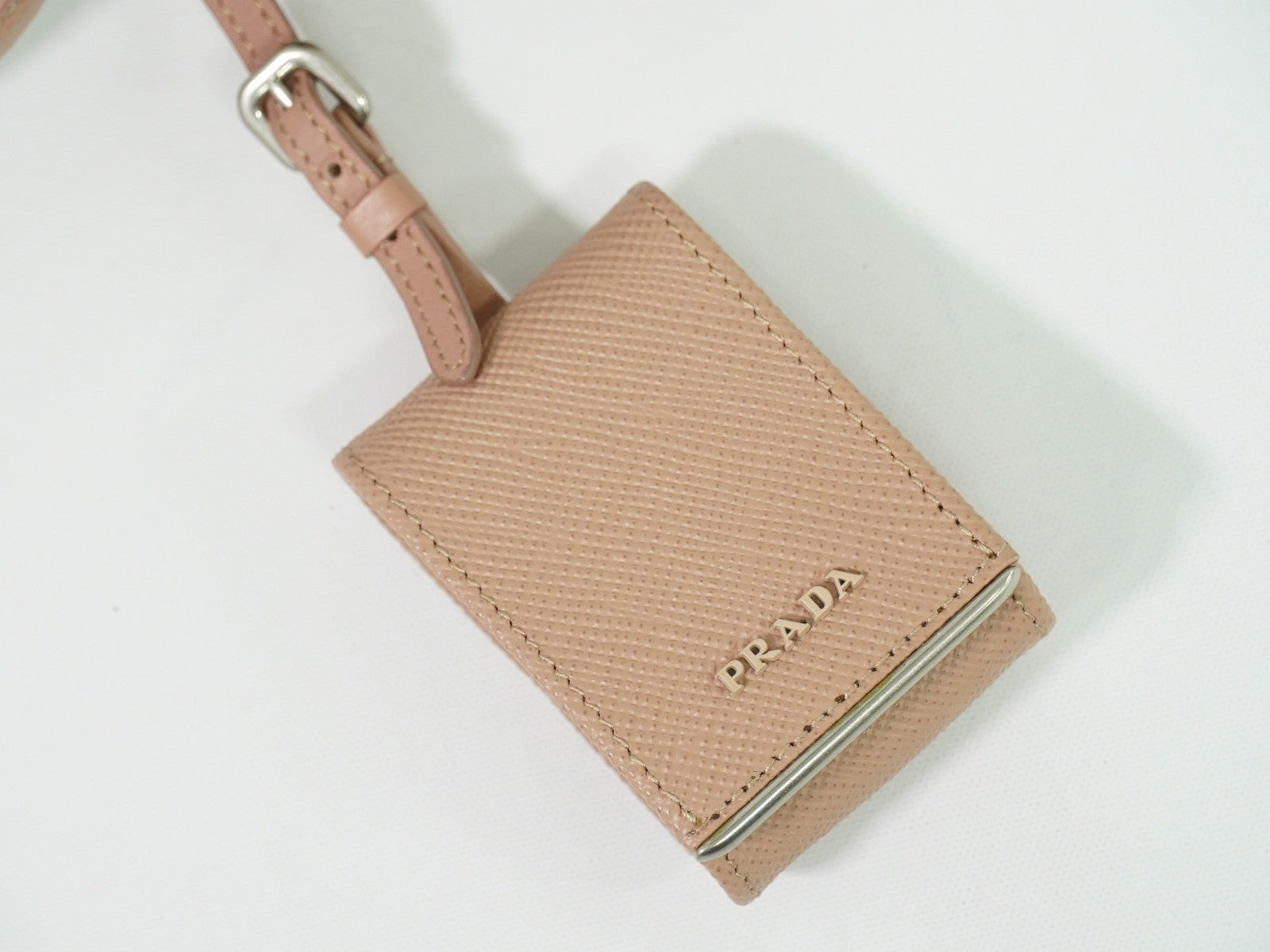 Prada Panier Bucket Bag Saffiano Leather Beige Leather Bag (Pre-Owned)