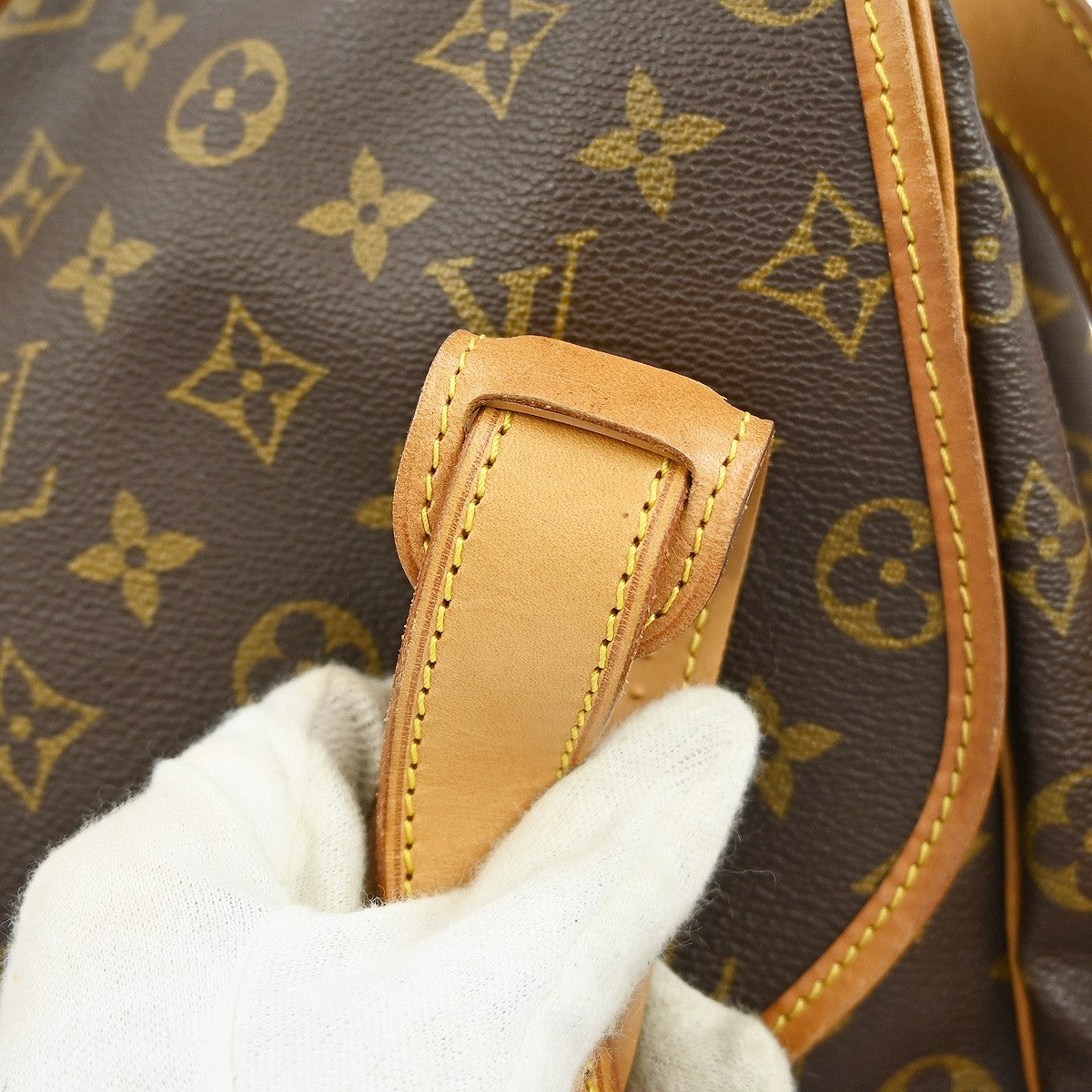 Louis Vuitton Saumur Handbag Monogram Canvas Brown Canvas Shoulder Bag Bag (Pre-Owned)