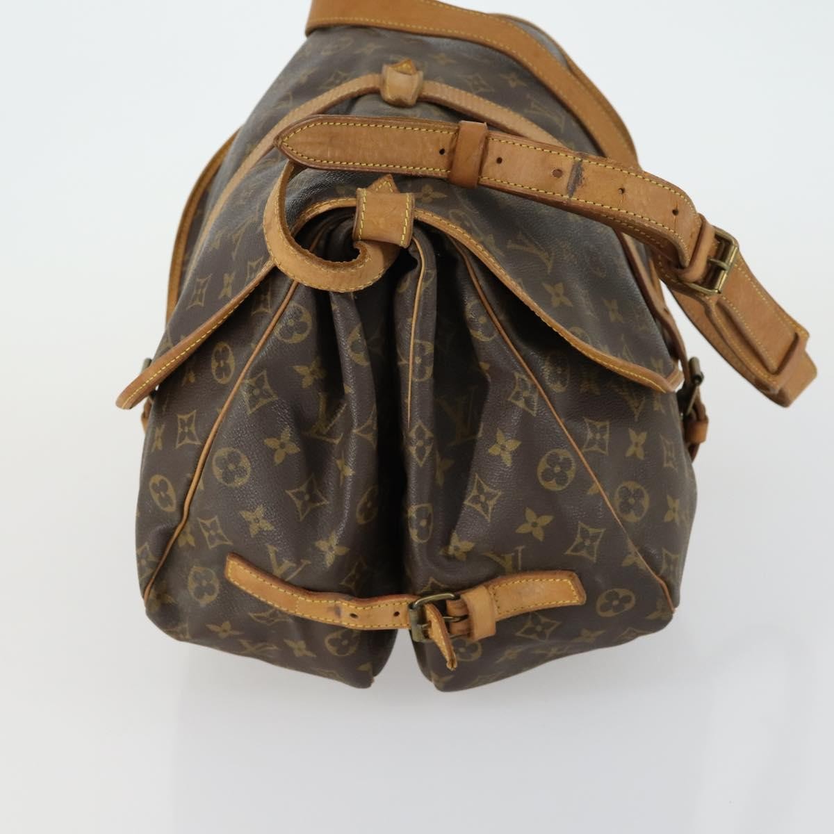 Louis Vuitton Saumur Handbag Monogram Canvas Brown Canvas Shoulder Bag Bag (Pre-Owned)