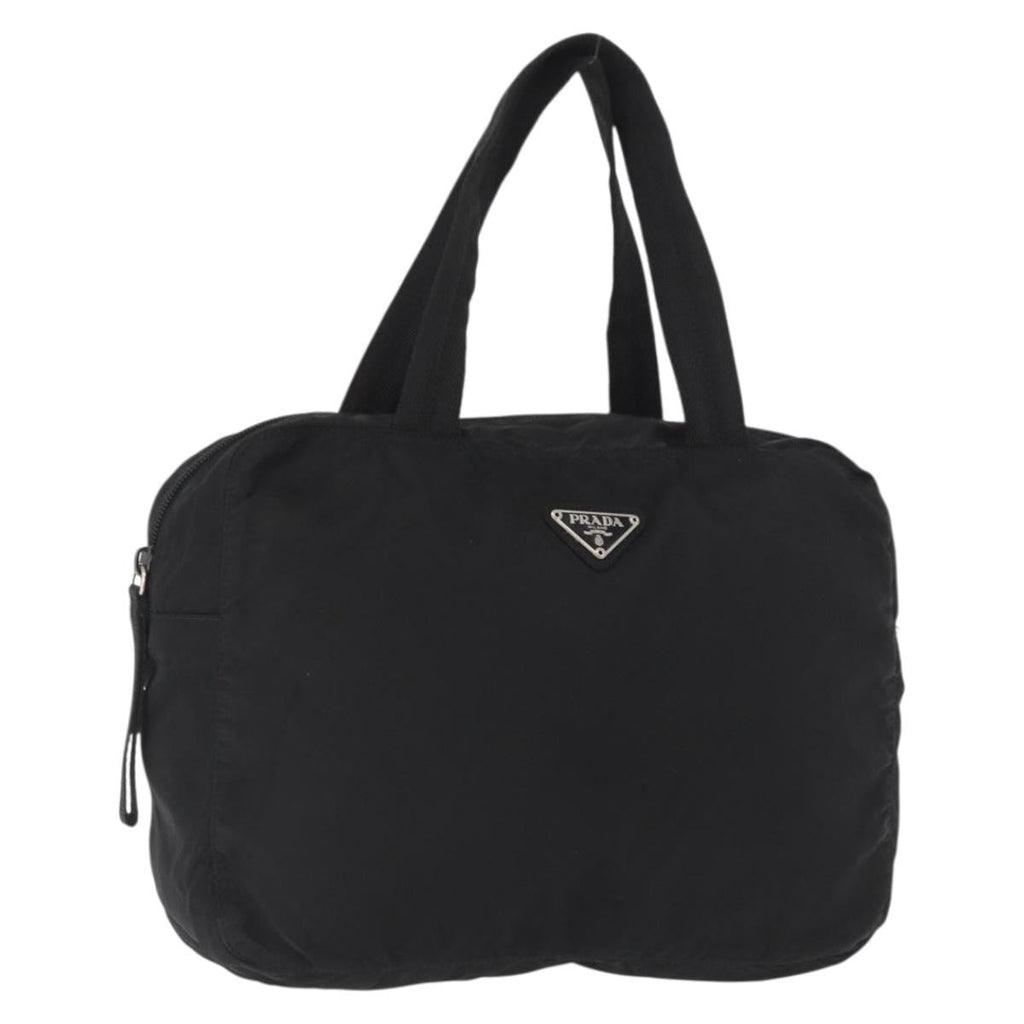 Prada Vintage Zip Handbag Tessuto Black Nylon Handbag (Pre-Owned)