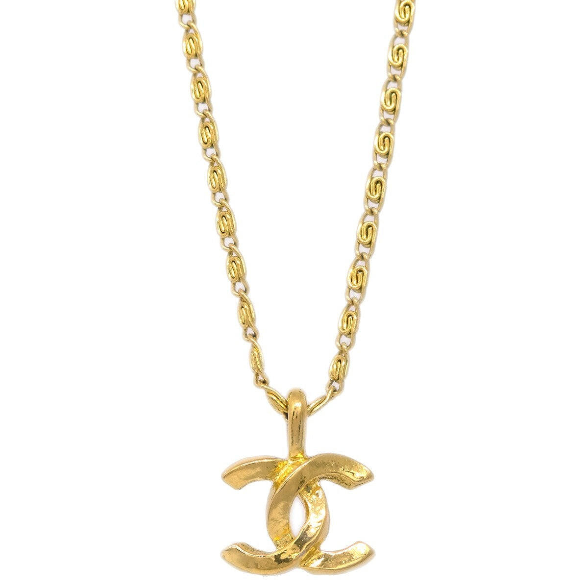 Chanel Cc Pendant Necklace Metal Gold Gold_Plated Necklace Jewelry (Pre-Owned)