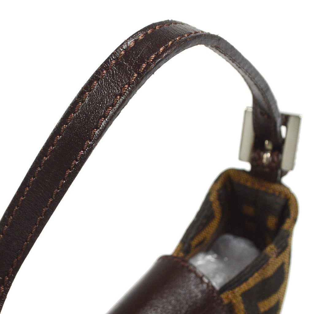 Fendi Vintage Croissant Bag Zucca Canvas Brown Canvas Handbag (Pre-Owned)