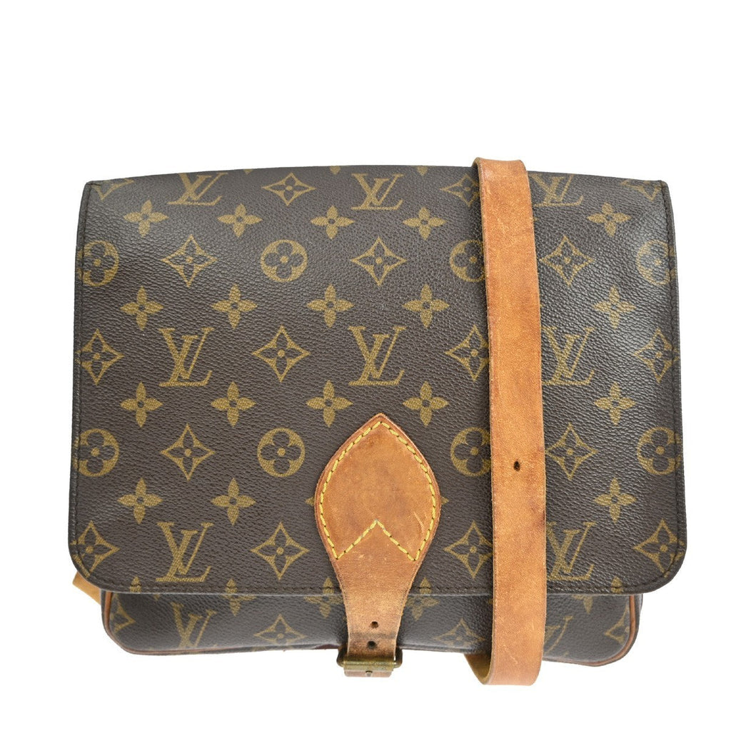 Louis Vuitton Cartouchiere Handbag Monogram Canvas Brown Canvas Shoulder Bag Bag (Pre-Owned)