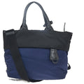 Prada Convertible Double Tote Tessuto Black Nylon Handbag (Pre-Owned)