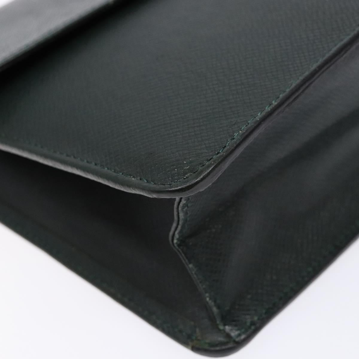 Louis Vuitton Kourad Pouch Taiga Green Leather Clutche & Pouche Bag (Pre-Owned)