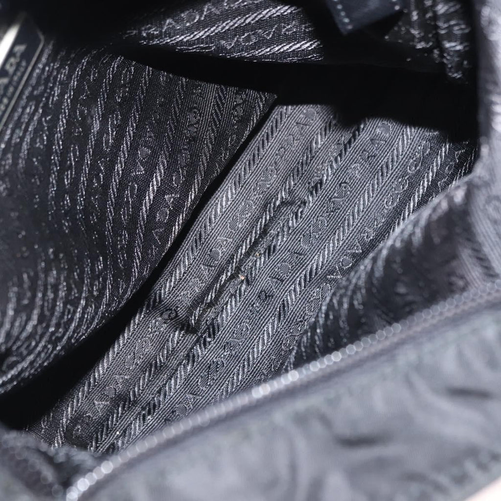 Prada Flat Messenger Bag Tessuto Black Nylon Shoulder Bag Bag (Pre-Owned)
