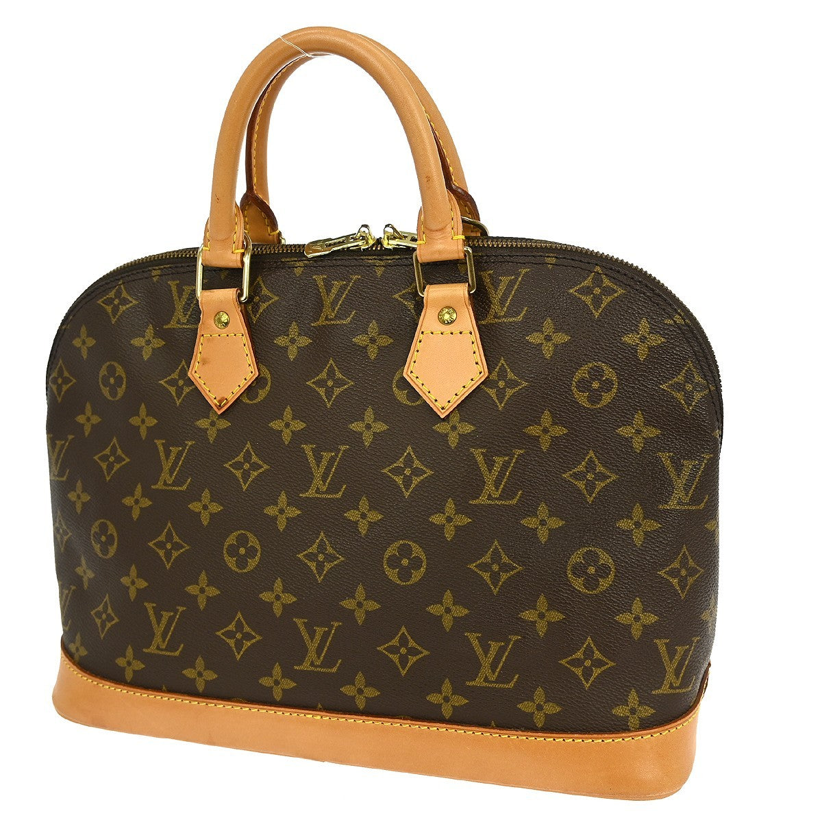 Louis Vuitton Alma Handbag Monogram Canvas Brown Canvas Handbag (Pre-Owned)