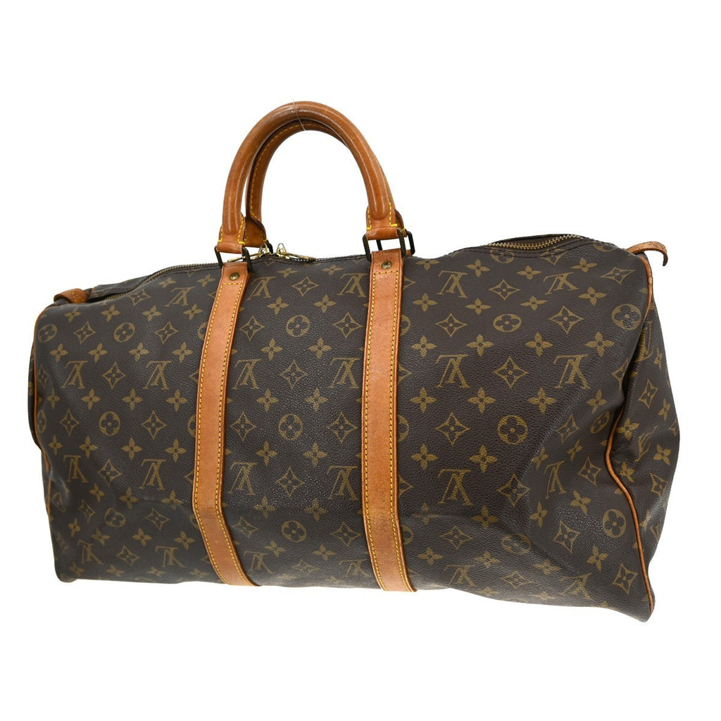 Louis Vuitton Keepall Bag Monogram Canvas Brown Canvas Travel Bag Bag (Pre-Owned)