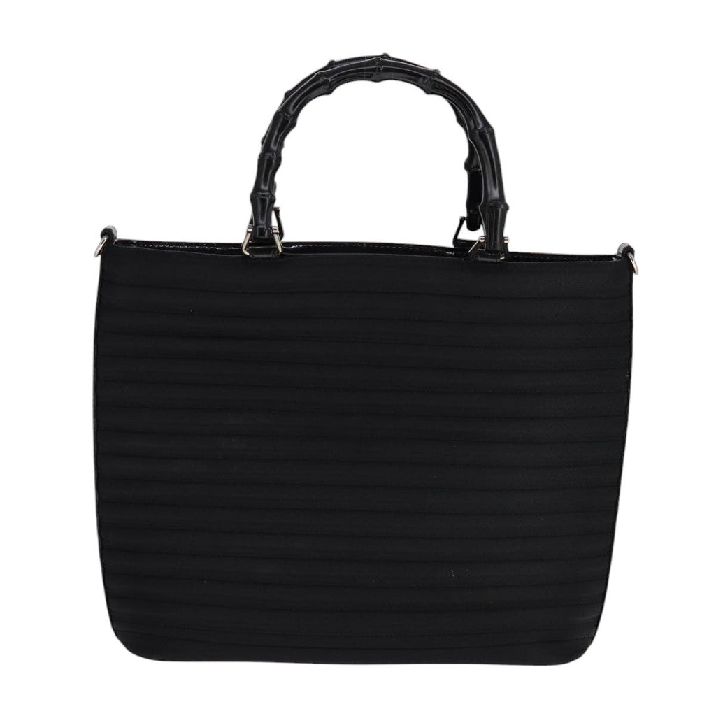 Gucci Convertible Bamboo Zip Tote Nylon Black Nylon Tote Bag Bag (Pre-Owned)