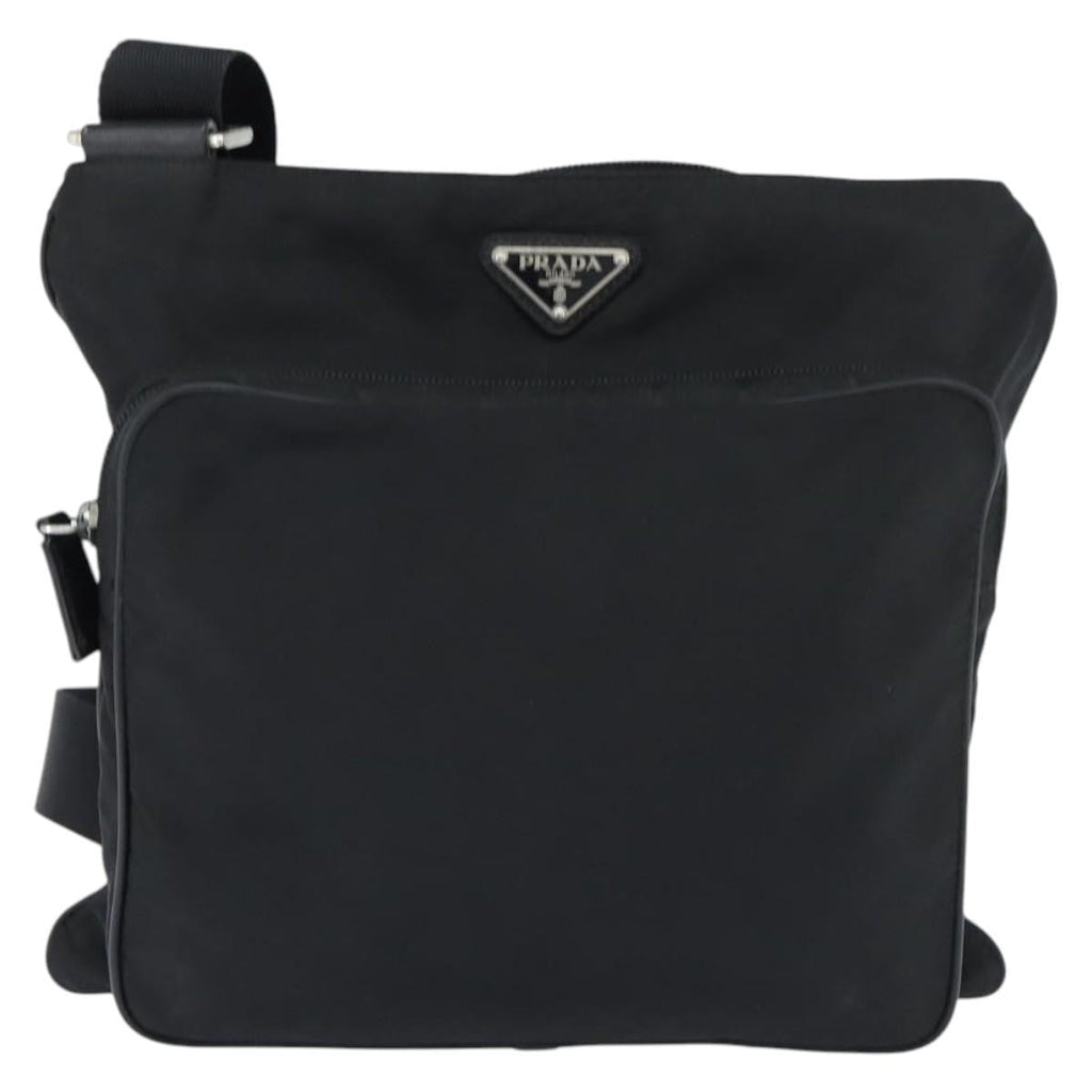 Prada Front Pocket Messenger Bag Tessuto Black Nylon Shoulder Bag Bag (Pre-Owned)
