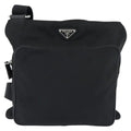 Prada Front Pocket Messenger Bag Tessuto Black Nylon Shoulder Bag Bag (Pre-Owned)